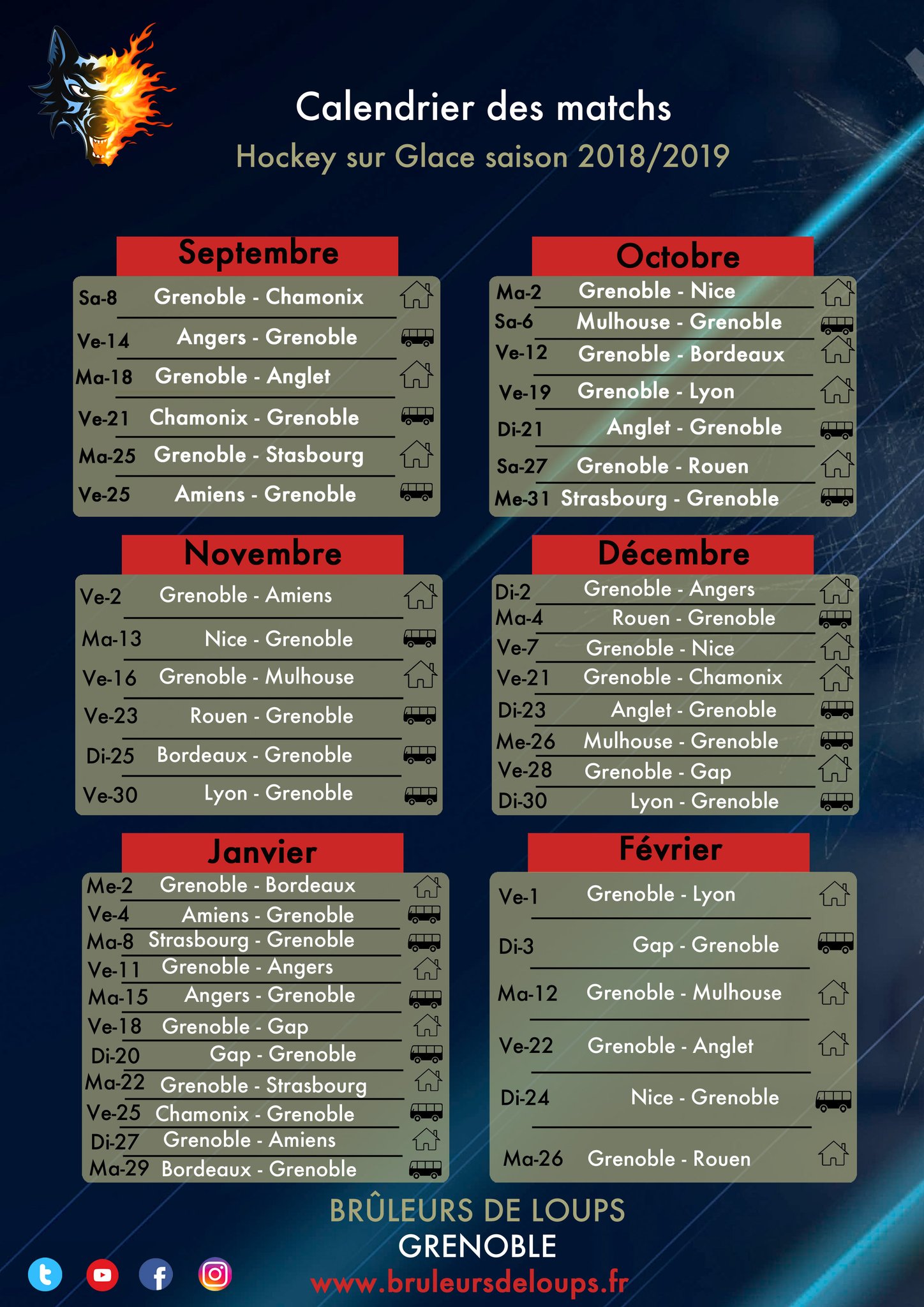 Calendrier Bruleur De Loup 2023 Ligue Magnus : Le Calendrier Des Brûleurs De Loups - Metro-Sports