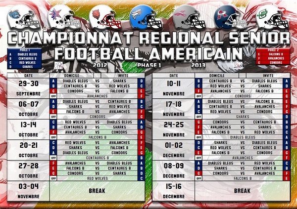 Foot US : le calendrier du championnat régional Senior