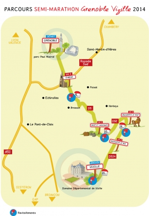 Semi-marathon Grenoble – Vizille : le parcours 2014
