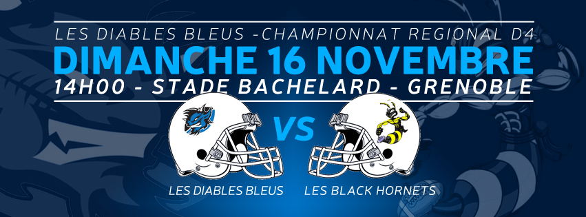 Foot Américain – Diables Bleus – Black Hornets ce dimanche à Bachelard