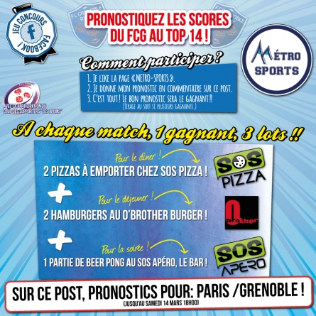Pronostiquez Stade Français – FC Grenoble