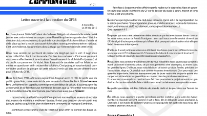 Lettre ouverte des supporters du GF38 à la direction du club