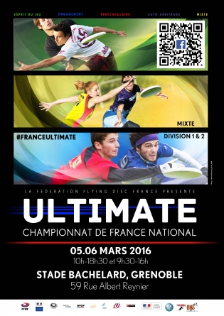 Championnat de France d’Ultimate D1&D2 mixte à Bachelard les 5 et 6 mars