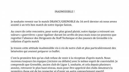 La tacle du président de Drancy au GF38