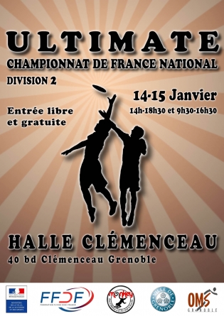 14-15 janvier : championnat de France d’ultimate à la Halle Clémenceau de Grenoble