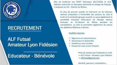 #Futsal – Amateur Lyon Fidésien recrute