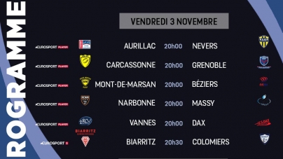 Le programme de la 11e journée de Pro D2