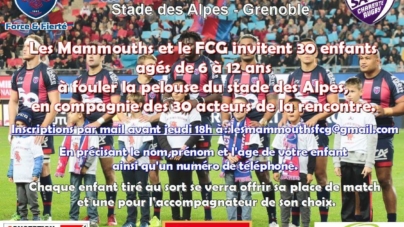 Les Mammouths invitent 30 enfants à fouler la pelouse du stade des Alpes ce vendredi