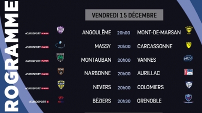 Le programme de la 16e journée de Pro D2