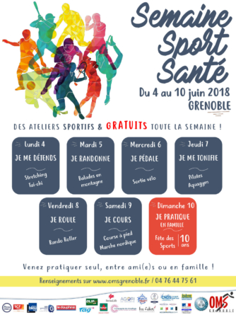 Le programme des ateliers journaliers de la semaine sport santé de Grenoble
