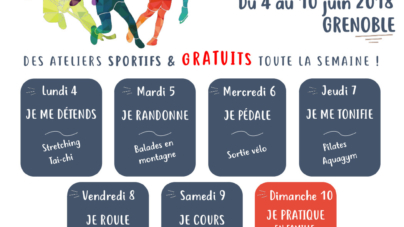 Le programme des ateliers journaliers de la semaine sport santé de Grenoble