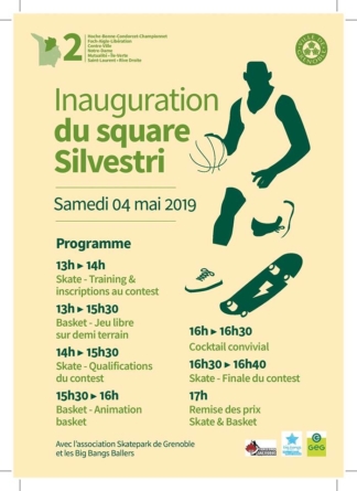 Inauguration du Skatepark de Hoche – Square Silvestri le 4 mai prochain à Grenoble