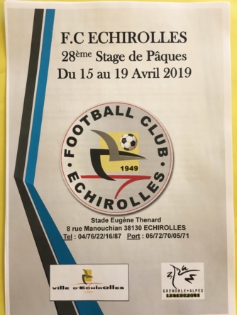 Le FC Echirolles organise son stage de Pâques du 15 au 19 avril