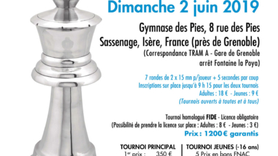 Échecs : 4° Open de Sassenage le 2 juin