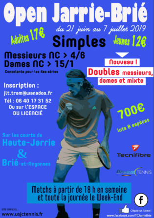 #Tennis – L’Open de Jarrie-Brié aura lieu du 21 juin au 7 juillet