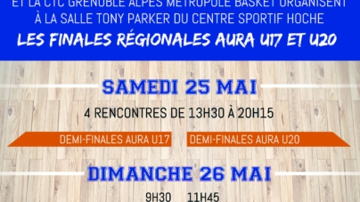Les finales U17 et U20 masculin de la Ligue AURA auront lieu à Grenoble les 25 et 26 mai