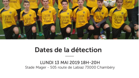 Nouvelles dates de détection pour le Chambéry Savoie Football