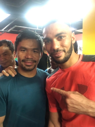 Jaber Zayani s’entraîne avec la légende de la boxe Manny Pacquiao