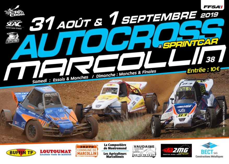 Marcollin accueillera la 8ème manche du Challenge SEAC (Sud-Est Autocross) les 31 août et 1er septembre