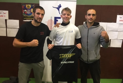 Valentin Bon-Mardion vainqueur de la coupe de France de kick boxing en combat (senior – de 67 kg)