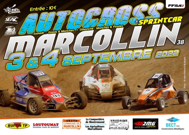 Marcollin accueillera la 9ème  manche du Challenge SEAC (Sud-Est Autocross) les 3 et 4 septembre