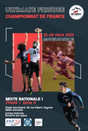 Communiqué. Championnat de France d’ultimate 2023 Mixte National 1, phase aller