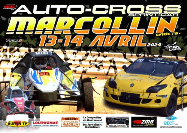 Communiqué : Autocross & Sprintcar à Marcollin (38) : 1ère manche du Challenge SEAC 13 et 14 avril 2024