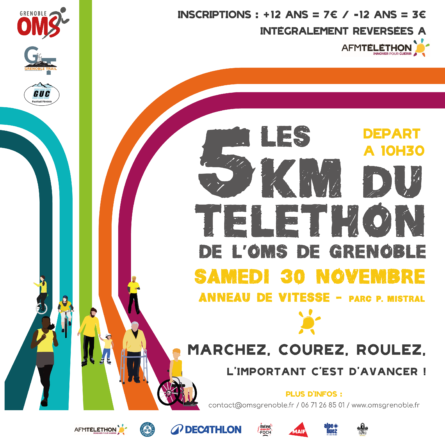 Les 5km du Téléthon de l’Office Municipal des Sports de Grenoble